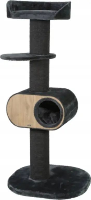Kënd gërvishtjeje për mace Zolux Wonderful Cat, i lartë, me shtëpizë, i zi