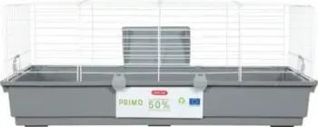 Kafaz për lepuj Zolux PRIMO 100 cm, plastikë e ricikluar, portë frontale, i bardhë gri