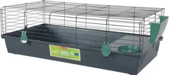 Kafaz për lepur Zolux EHOP 120 cm, bazë plastike e ricikluar, me aksesorë, anthracite me të gjelbër
