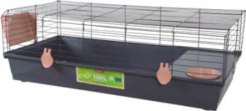 Kafaz për lepuj dhe kavie Zolux EHOP 120 cm, bazë plastike e ricikluar, anthracite me rozë