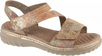 Sandale femrash Rieker W 60464-90, lëkurë, mbyllje me shul, shumëngjyrëshe