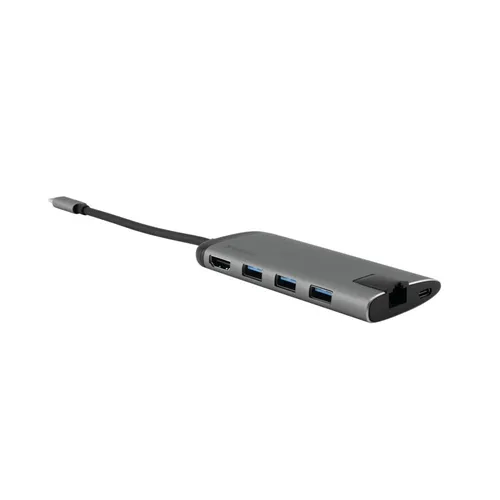 Konvertues Verbatim USB-C Multiport Hub, i hirtë - 1