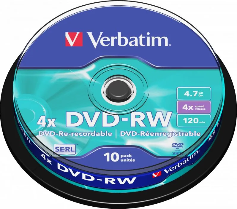 Set i CD Verbatim DVD-RW 43552, 4.7GB, 10x - 1