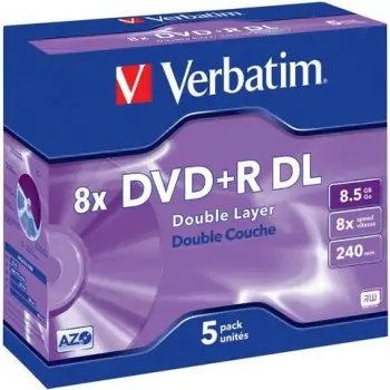 Disqe Verbatim DVD+R DL 43541, 8.5GB, 8x, 5 copë
