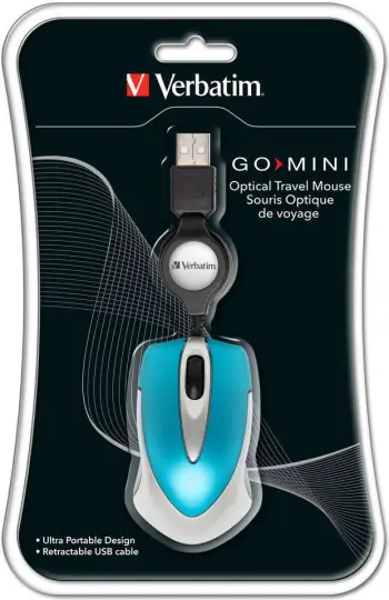 Maus Verbatim GO, me kabllo, USB, i bardhë dhe i kaltërt