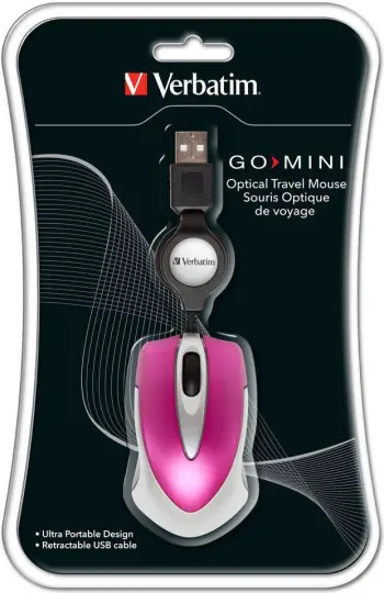 Maus Verbatim GO, me kabllo, USB, rozë