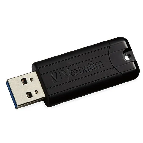 USB Verbatim PinStripe 128GB, e zezë - 2