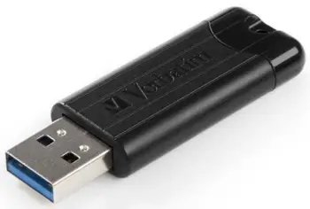 USB Verbatim PinStripe 128GB, e zezë