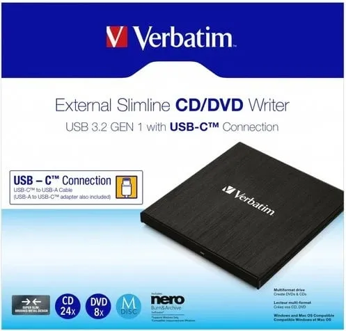 Drive optik Verbatim Slimline USB 3.2 (43886) - 3