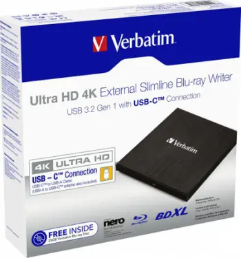 Drive optik Verbatim CD, DVD, Blu-ray, Slimline Ultra HD 4K
