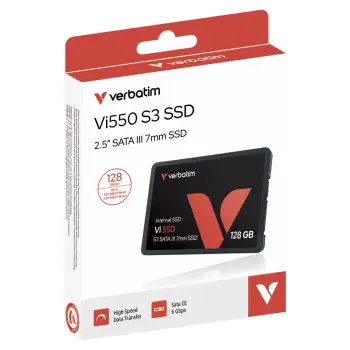 Disk i brendshëm SSD Verbatim Vi550 S3, 2.5", 128GB, i zi