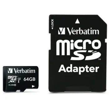 Kartelë MicroSDXC Verbatim Pro 64 GB, Class 10, UHS, e zezë