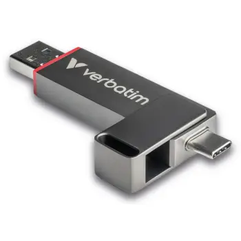 USB flash Verbatim Dual QuickStick 256GB, USB-A/USB-C, 3.2 Gen 1, gri