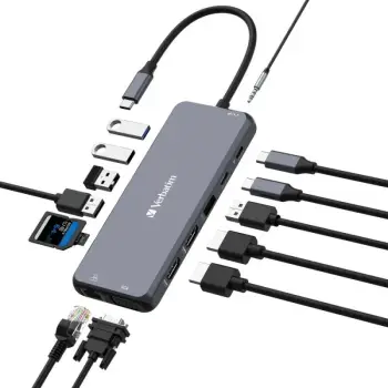 Verbatim CMH-14 USB Type-C 5000 Mbit/s Ngjyrë Argjendi
