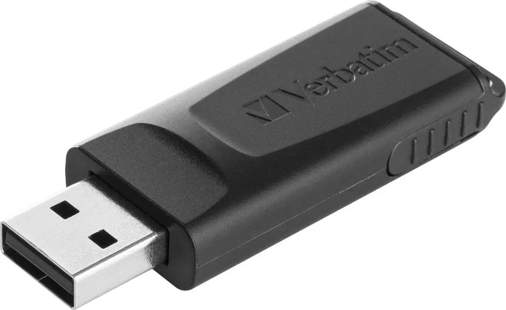 USB Verbatim Slider, 128GB, e zezë - 2