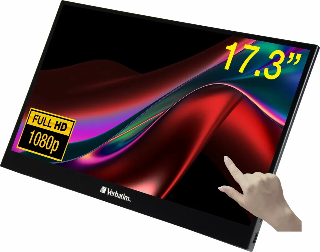 Monitor portativ Verbatim PMT-17, 17", Full HD, touchscreen - 1