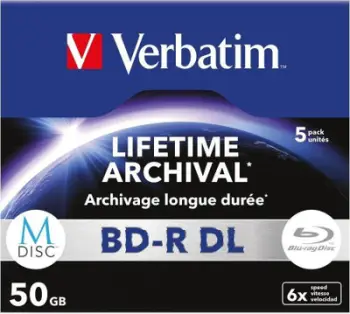 Disk Blu ray Verbatim MDisc BD R DL, 50GB, 6X, transparent