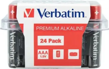 Bateri AAA alkaline Verbatim AAA-LR03 (LR03/HR6-49504), 1.5V, paketë 24 copë, e zezë/kuqe