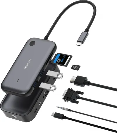Adapter wireless për ekran Verbatim Share My Screen, USB C, Full HD 1080p, me hub - 2