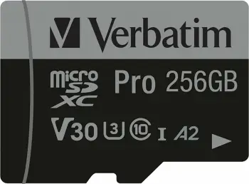 Kartelë MicroSDXC Verbatim Pro U3 256GB, e zezë