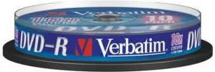 CD DVD-R Verbatim, 4.7GB 16x, 10 copë