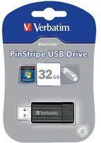 USB Verbatim Store 'n' Go Pin Stripe, 32GB, e zezë (49064) - 3