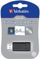 USB Verbatim Store 'n' Go Pin Stripe (49065), 64 GB, USB 2.0 - 3