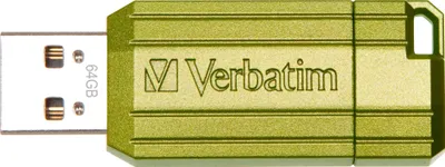 USB Verbatim PinStripe, 64GB, 2.0, jeshile metalike - 5