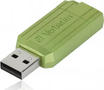 USB Verbatim PinStripe, 128GB, USB 2.0, e gjelbër