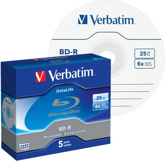 CD Verbatim BD-R, 25GB, 6x 5 copë - 1