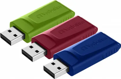 USB Verbatim Slider, set 3 copë, 16GB, shumëngjyrësh - 1
