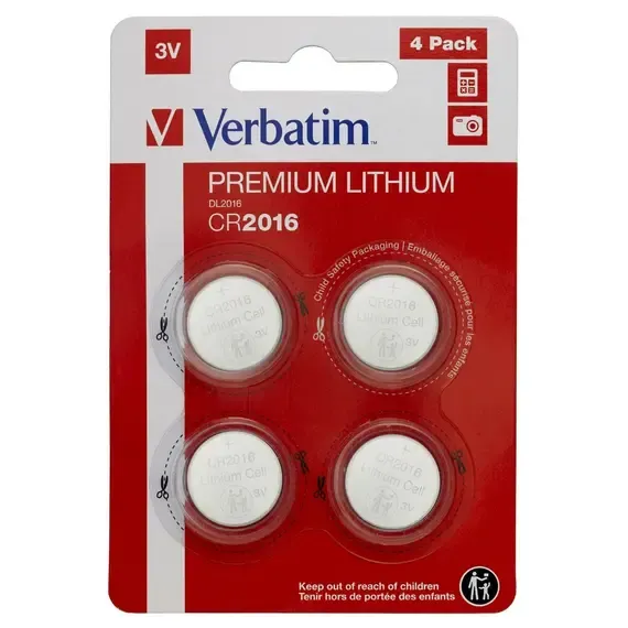 Bateri Verbatim Premium Alkaline Cr2016 3 V, 49531 - 1