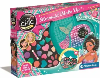 Set grimi për fëmijë Clementoni Crazy Chic Mermaid Palette, paletë hijëzimi dhe lip gloss, dizajn sirene, shumëngjyrësh
