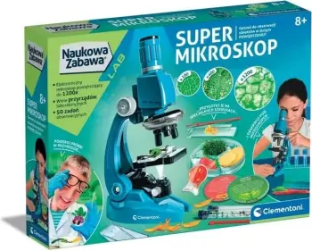 Mikroskop edukativ Clementoni Scientific Fun Super Microscope, për fëmijë, Blu
