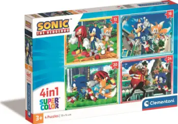 Puzzle Clementoni Sonic Super Color 4in1, set 4 puzzle, mbi 3 vjeç, shumengjyrësh