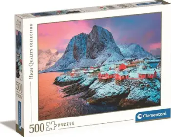 Puzzle Clementoni CLE 35144 Hamnoy Village, 500 copa, HQ, shumëngjyrësh