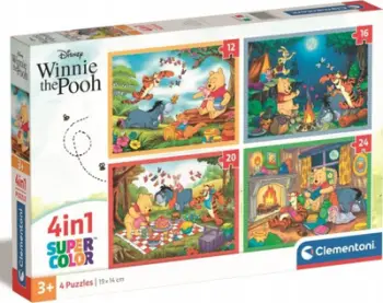 Puzzle Clementoni CLE SuperColor Winnie the Pooh, set 4in1, 12 24 pjesë