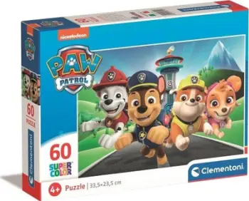 Puzzle Clementoni SuperColor Paw Patrol, 60 pjesë, 4 vjeç+