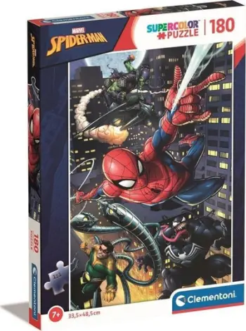 Puzzle Clementoni Super Color Marvel Spider-Man, 180 copa, 48.5x33.5 cm, shumëngjyrësh