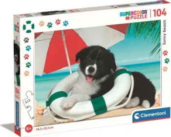Puzzle Clementoni Super Color Sunny Beach, 104 pjesë, 48.5 x 33.5 cm, shumëngjyrësh
