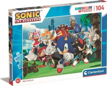 Puzzle Clementoni Sonic Super Color, 104 pjesë, 48.5 x 33.5 cm, shumëngjyrësh