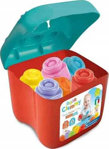 Lodër sensorike Clementoni Clemmy Blocks Sensory Basket, set blloqe të buta, 6 36 muaj, shumëngjyrëshe