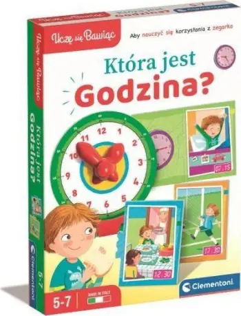 Lodër edukative Clementoni I Learn by Playing What Time Is It, mësim i orës analoge dhe digjitale