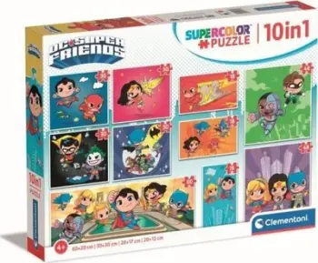 Puzzle Clementoni 10 në 1 DC Comics 20272, shumëngjyrëshe