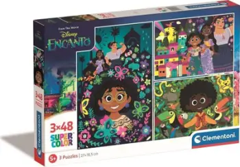 Puzzle Clementoni SuperColor Disney Encanto, set 3x48 copa, shumëngjyrësh