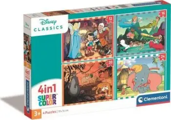 Puzzle Clementoni Disney Classic CLE 4in1, set për fëmijë, shumëngjyrësh