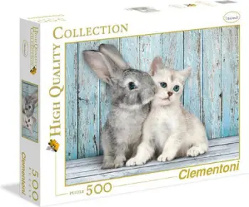 Lodër puzzle Clementoni Cat with a Rabbit, 500 elemente