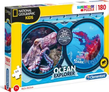 Puzzle Clementoni National Geographic Kids Ocean Expedition, 180 pjesë, shumëngjyrësh