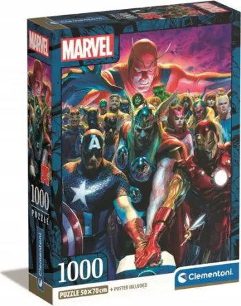 Puzzle Clementoni Marvel The Avengers, 1000 pjesë, kompakt, shumëngjyrësh