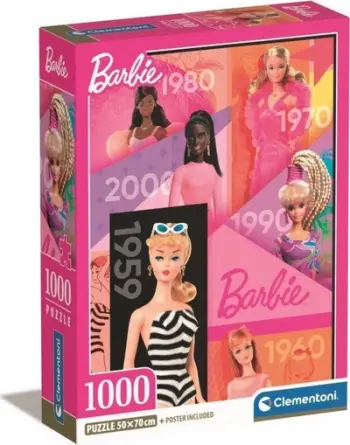 Puzzle Clementoni Barbie Compact, 1000 pjesë, 50 x 70 cm, shumëngjyrësh